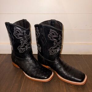 J.B. Dillon Black Leather Western Boots